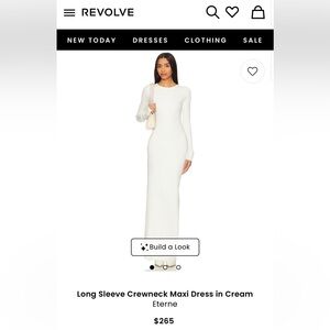 Eterne - Long Sleeve Crewneck Maxi Dress in Cream - S - NWT